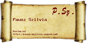Pausz Szilvia névjegykártya